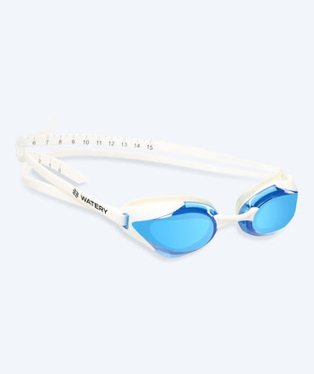 Watery swim goggles - Poseidon Ultra Mirror - White/blue