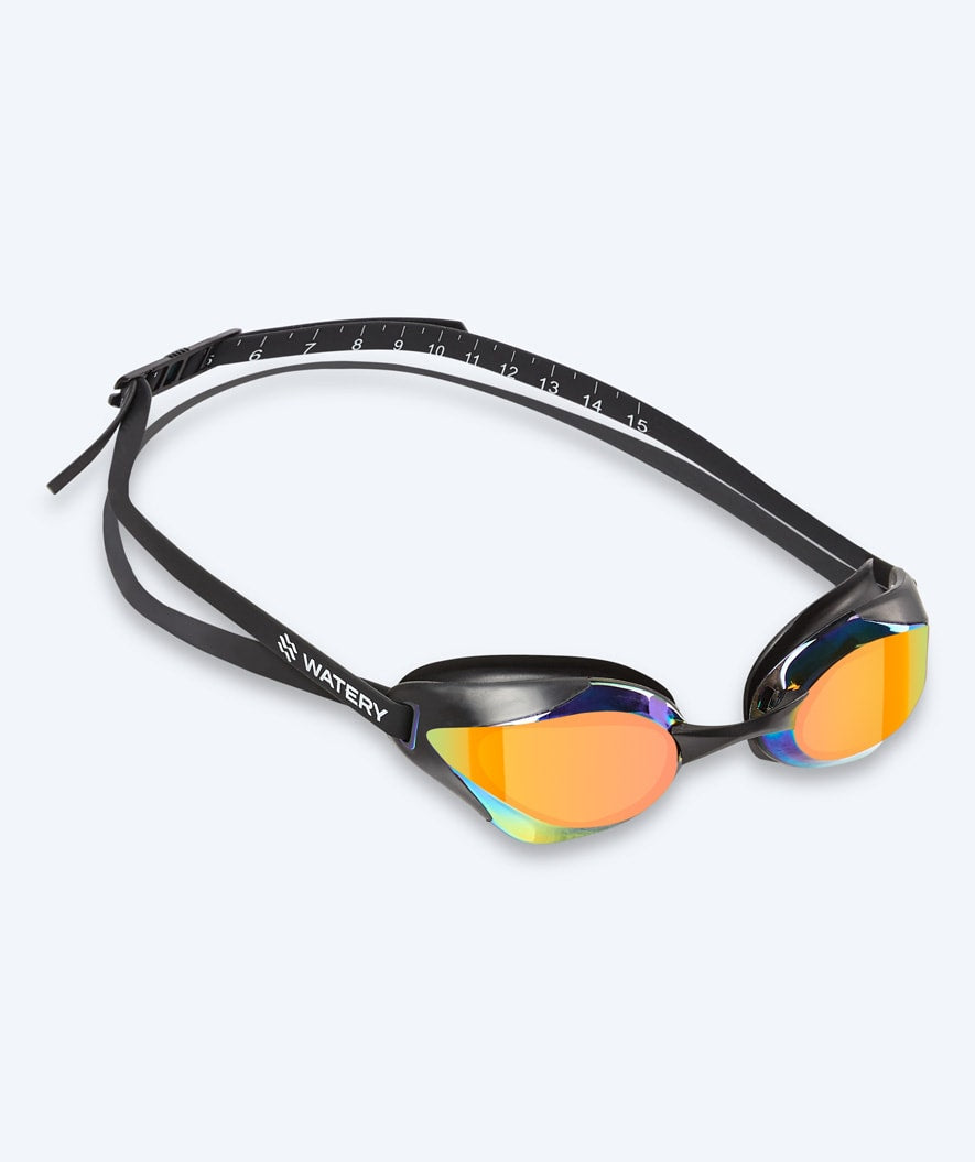 Watery Elite swim goggles - Poseidon Ultra Mirror - Black/gold
