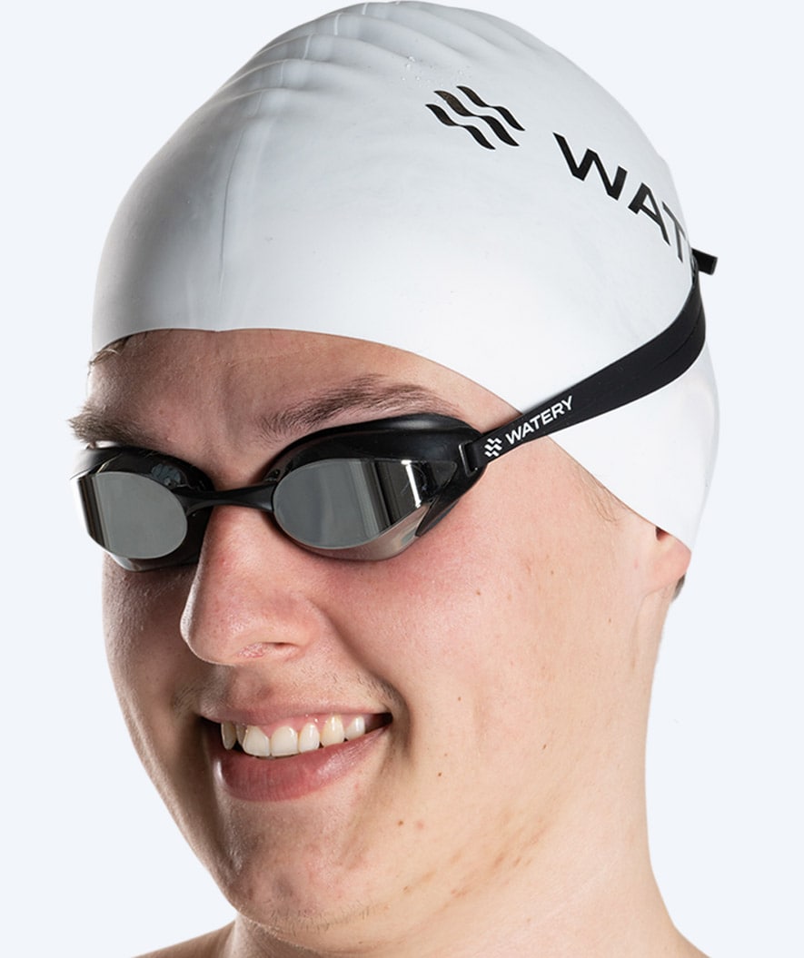 Watery Elite swimming goggles - Poseidon Ultra Mirror - Black/silver