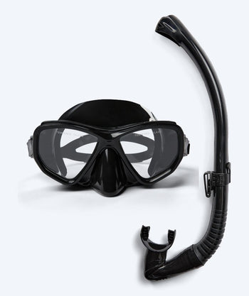Watery Combo snorkel set for adults (from 15 years) - Fenton - Black