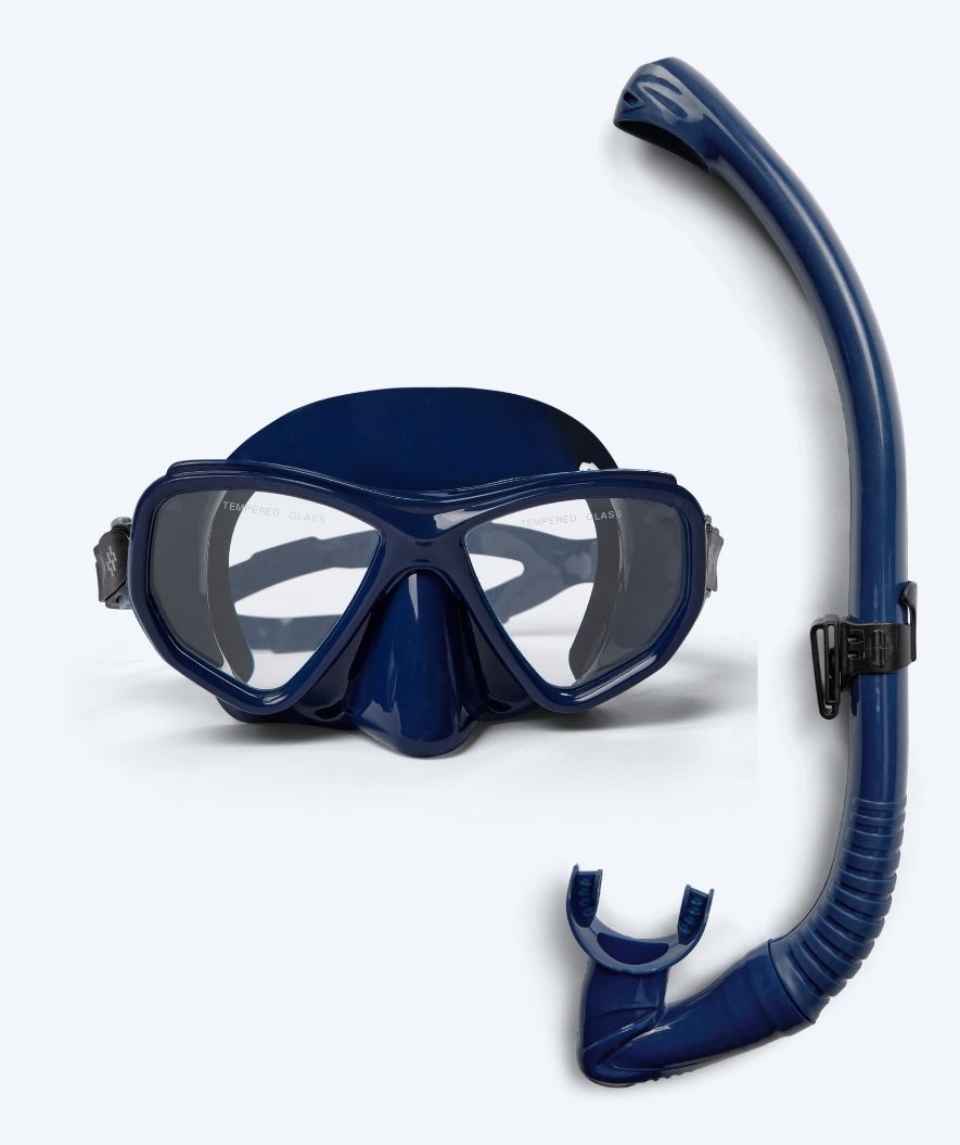 Watery Combo snorkel set for adults (from 15 years) - Fenton Pro - Dark Blue