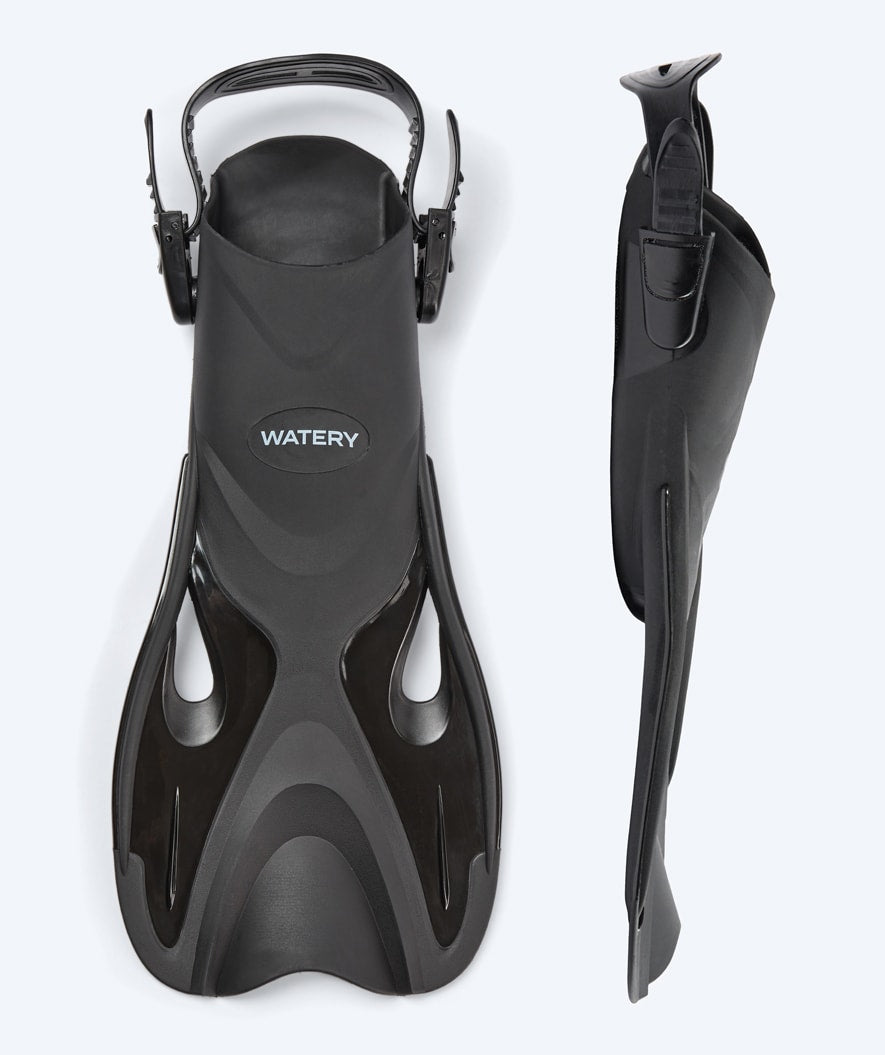 Watery short swim fins - Fisher - Black