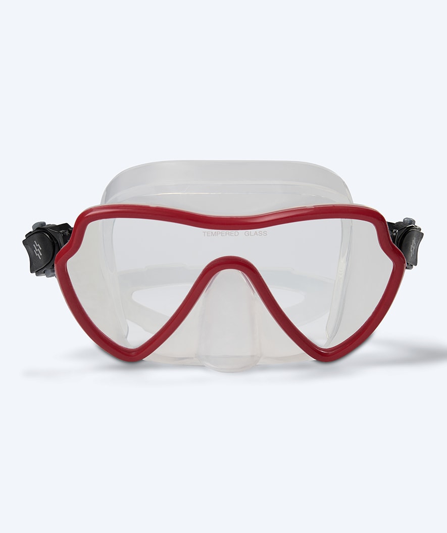 Watery diving mask for adults (from 15 years) - Fraser - Red/clear