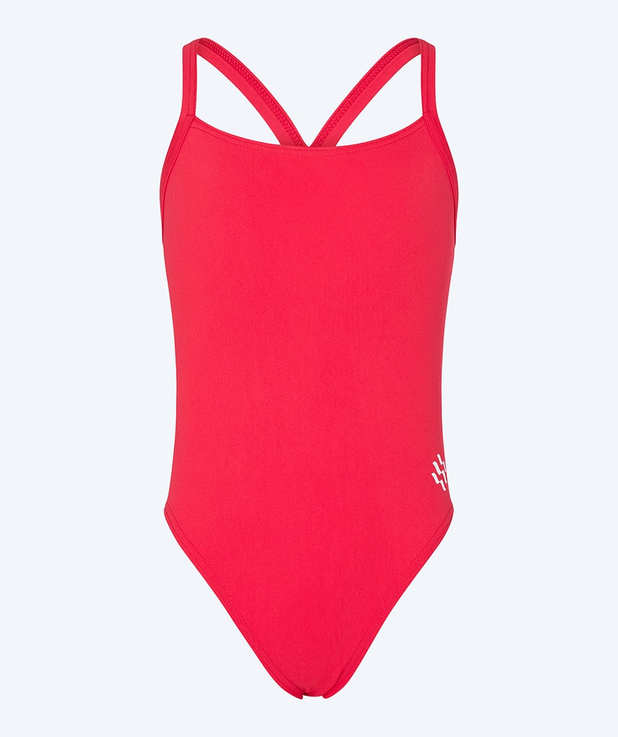 Watery swimsuit for girls - Freestyler Solid - Cherry Red