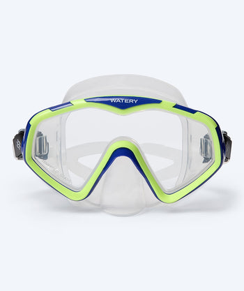 Watery diving mask for adults (from 15 years) - Leach Pro - Blue/yellow