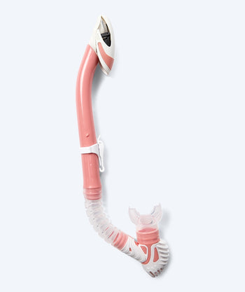 Watery snorkel for adults (from 15 years) - Leach Pro - White/light pink