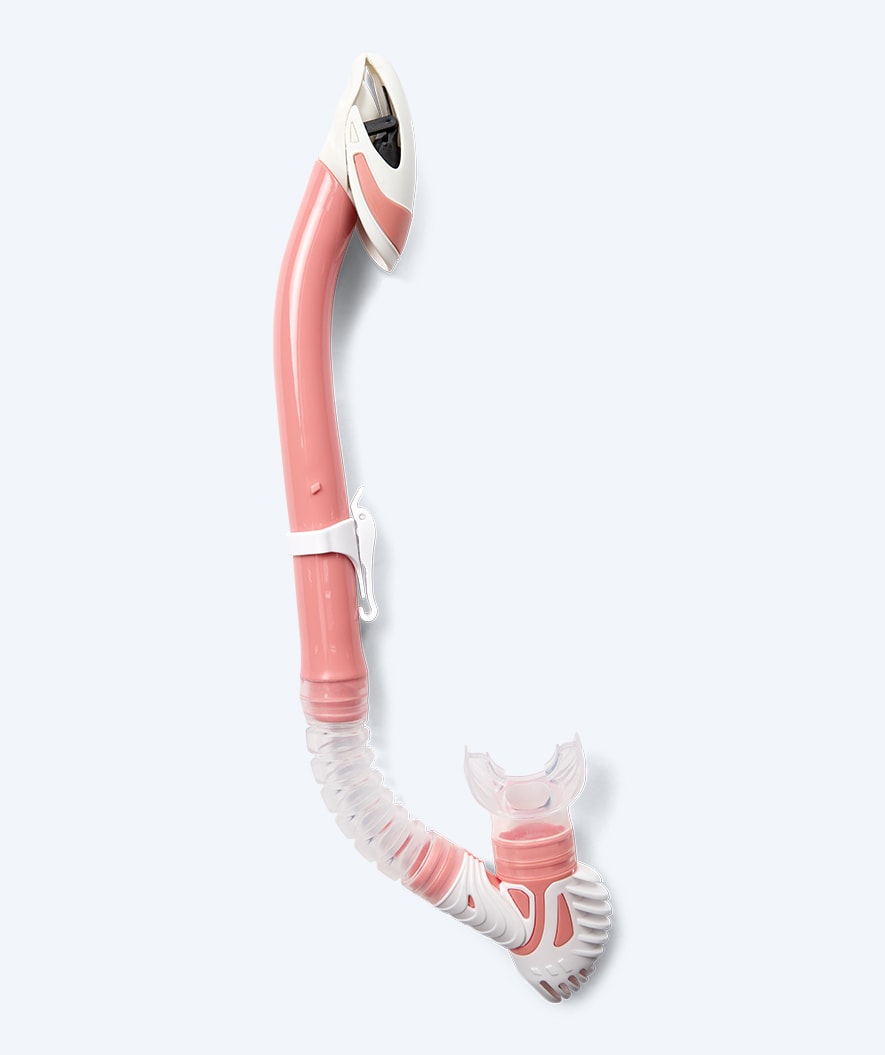 Watery snorkel for adults (from 15 years) - Leach Pro - White/light pink