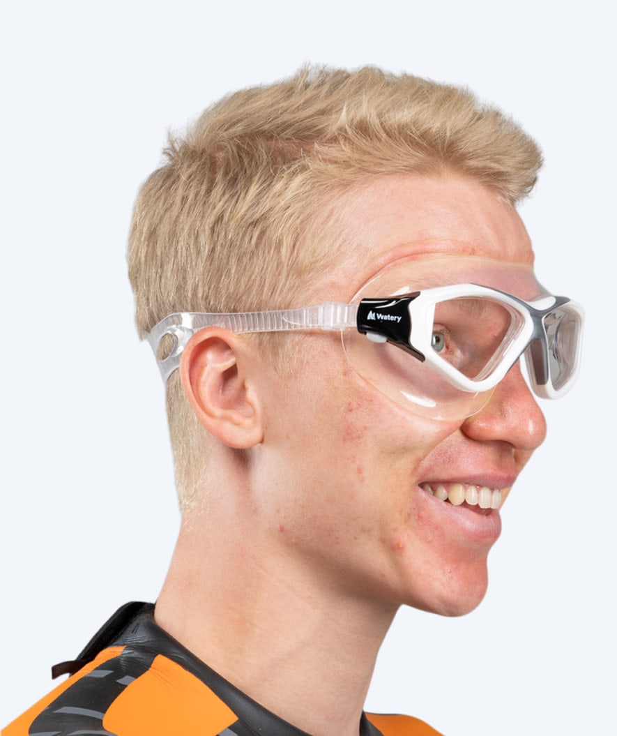 Watery swim mask for adults - Mantis - White/grey