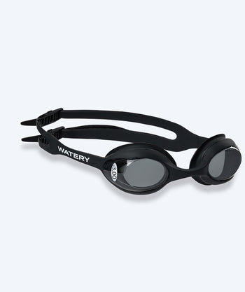 Watery nearsighted prescription swim goggles for kids - (-1.0) to (-5.5) - Matira - Black (Smoke lens)