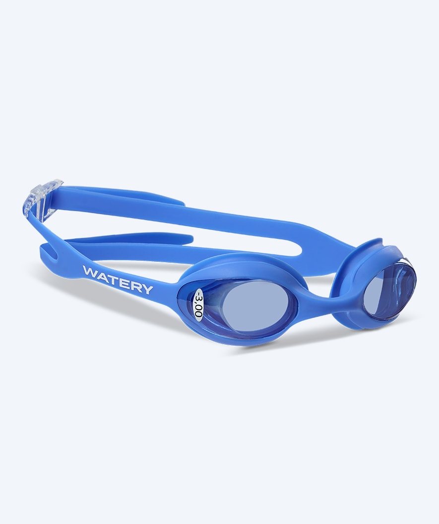 Watery nearsighted prescription swim goggles for kids - (-1.0) to (-4.0) - Matira - Blue