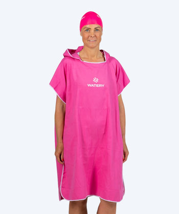 Watery bathing poncho for adults - Microfiber - Pink