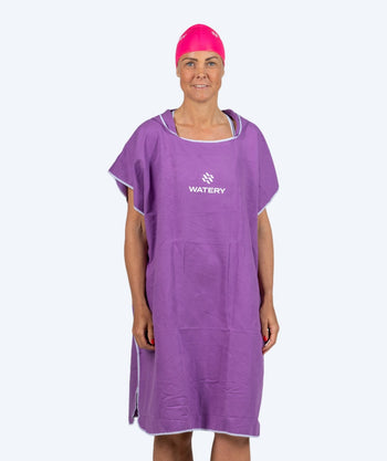 Watery bathing poncho for adults - Microfiber - Purple