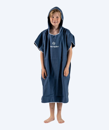 Watery bathing poncho for junior (6-15) - Microfiber - Dark blue