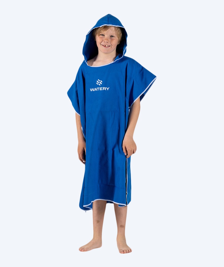 Watery bathing poncho for junior - Microfiber - Royal Blue