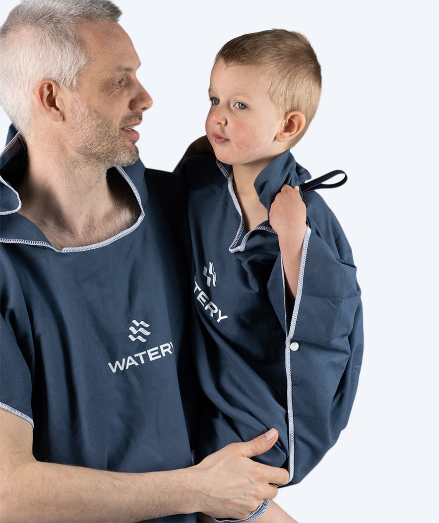Watery bathing poncho for kids (1-6) - Microfiber - Dark blue