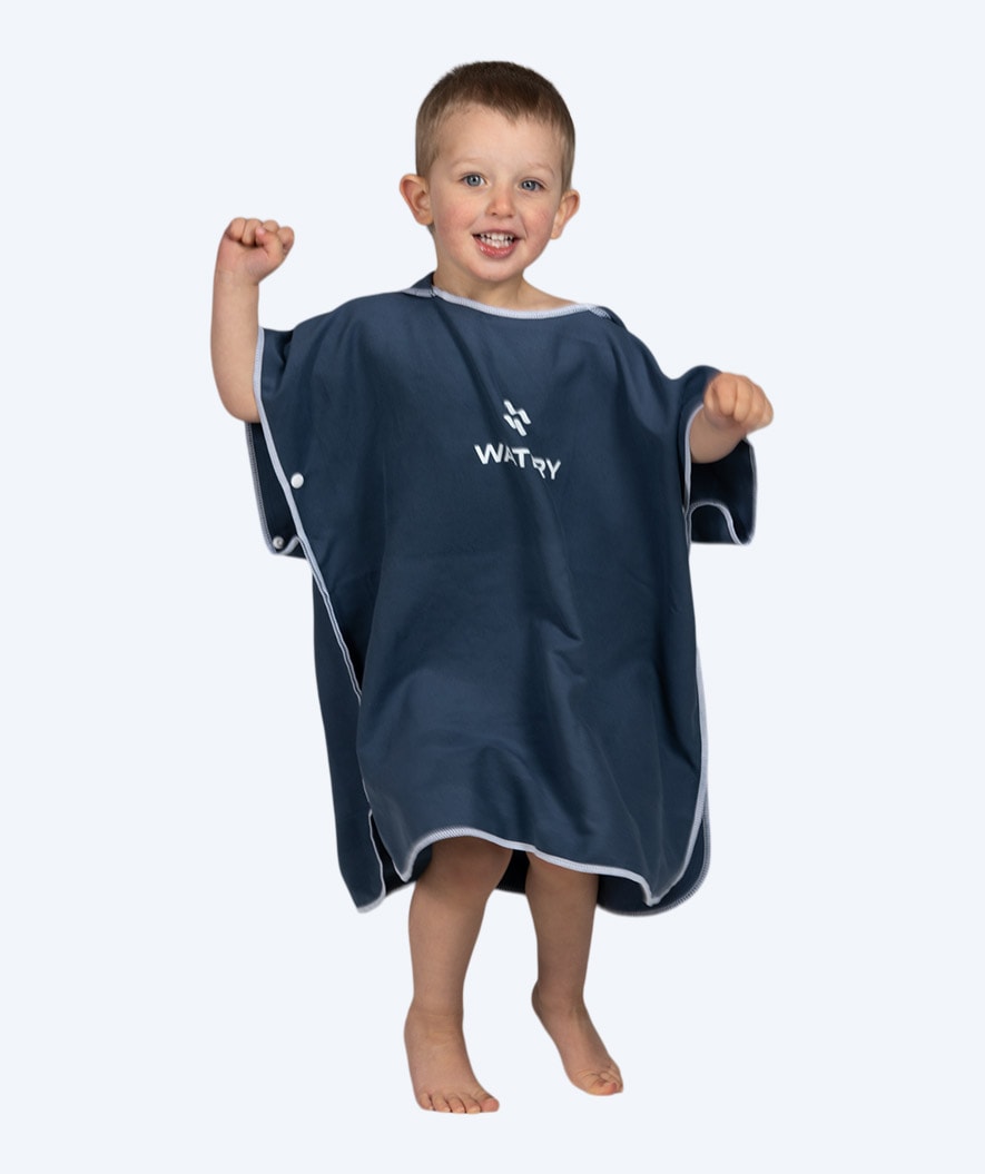 Watery bathing poncho for kids - Microfiber - Dark blue