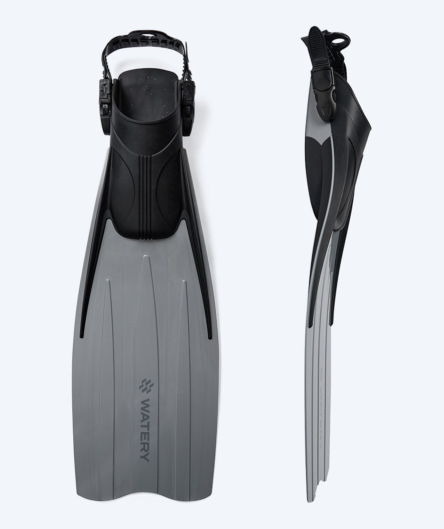 Watery diving fins for adults - Moonsoon - Grey/black