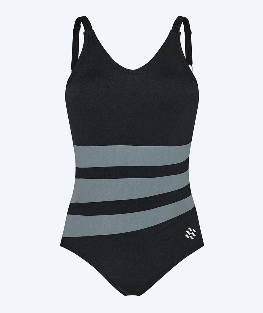 Watery padded swimsuit for women - Mystique Stripes - Black