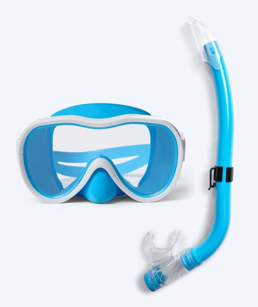 Watery Combo snorkel set for junior (8-15) - Odine - Blue/White