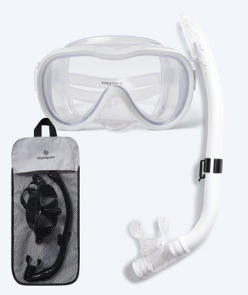 Watery Combo snorkel set for junior (8-15) - Odine - White