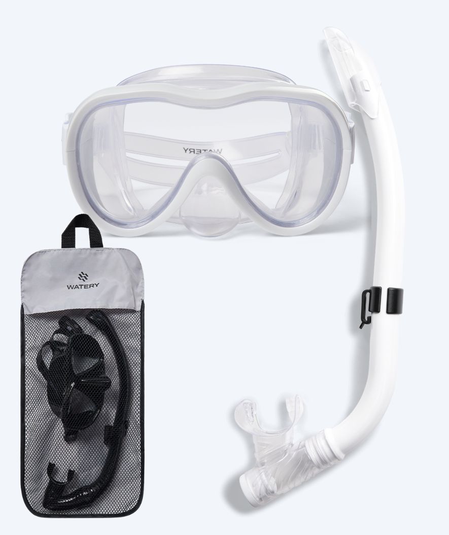 Watery Combo snorkel set for junior (8-15) - Odine - White