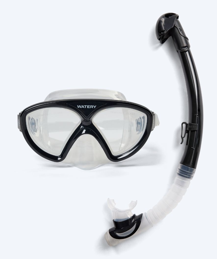 Watery Combo snorkel set for junior (8-15) - Ohio - Black