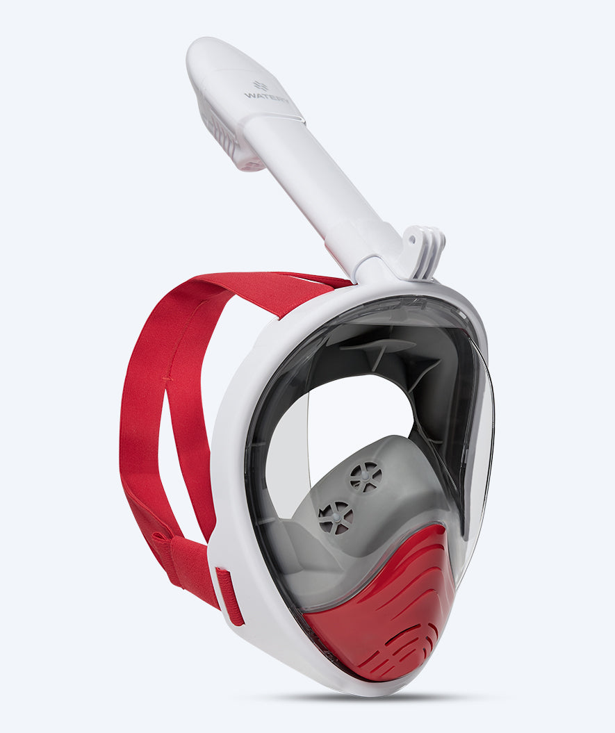 Watery full face diving mask for kids - Oxygen - White/red