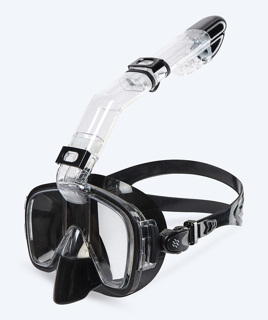 Watery full face diving mask for adults - Pearl - Black