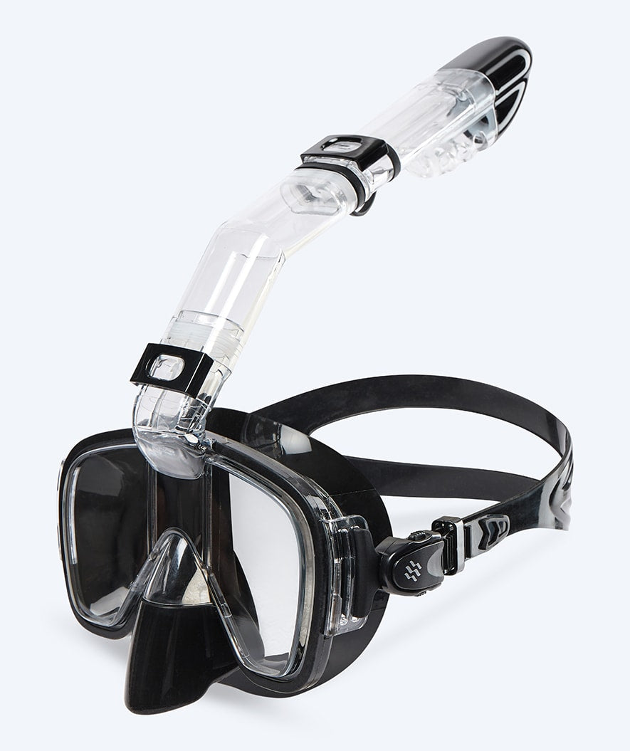 Water Rushing Mask Watery full face diving mask for adults - Pearl - Black