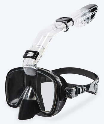 Watery Full-face snorkel mask for children - Pearl - Black