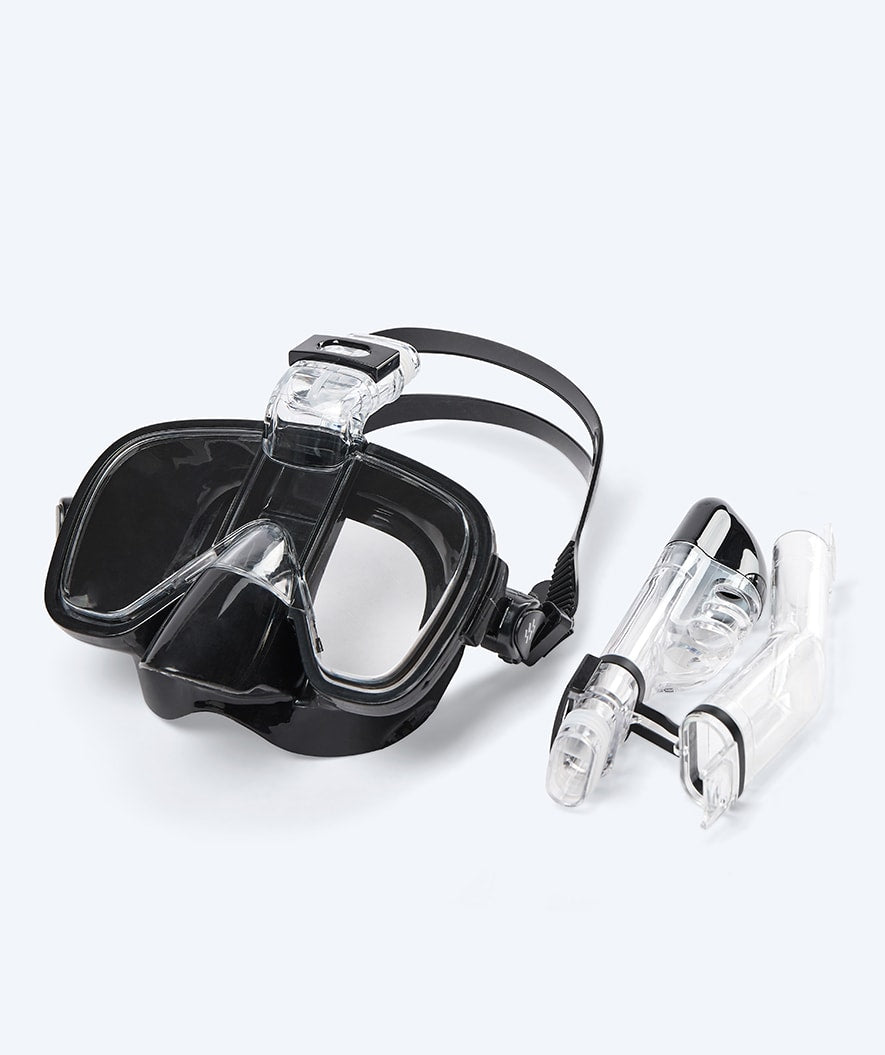 Watery full face snorkel mask for kids - Pearl - Black