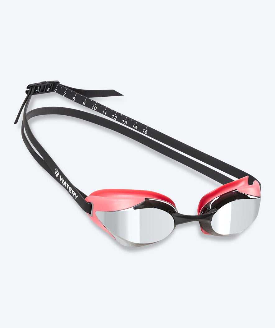 Watery Elite swim goggles - Poseidon Ultra Mirror - Pink/silver