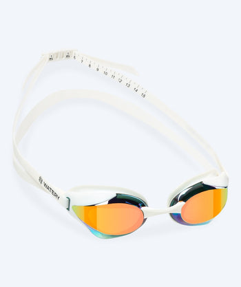 Watery Elite swim goggles - Poseidon Ultra Mirror - White/gold