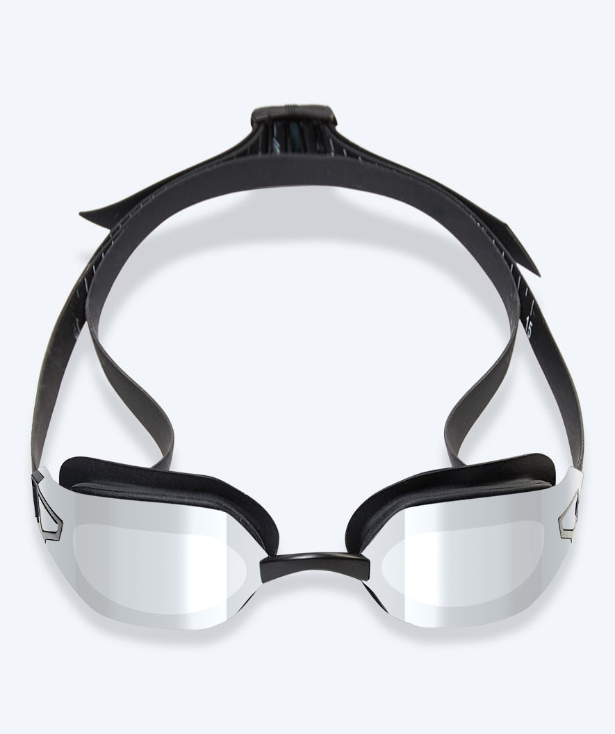 Watery racing swimming goggles for kids - Power Lane - Black/silver