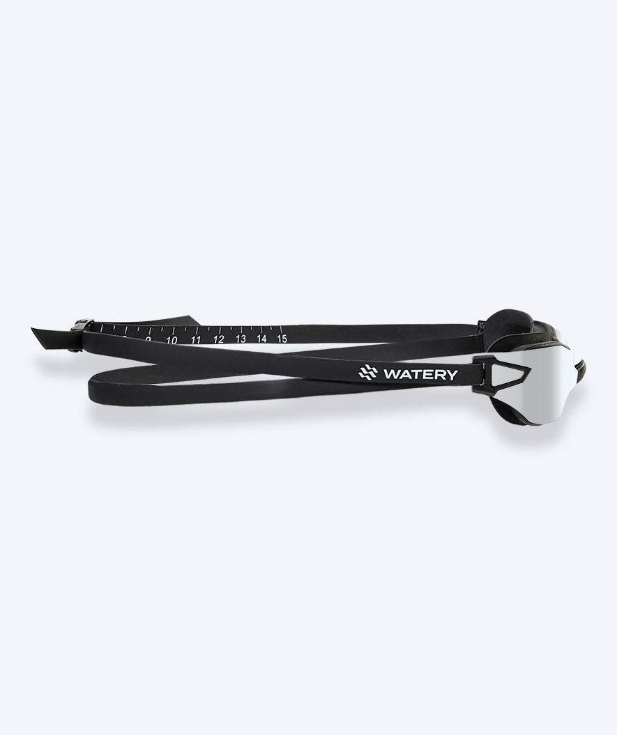 Watery racing swimming goggles for kids - Power Lane - Black/silver