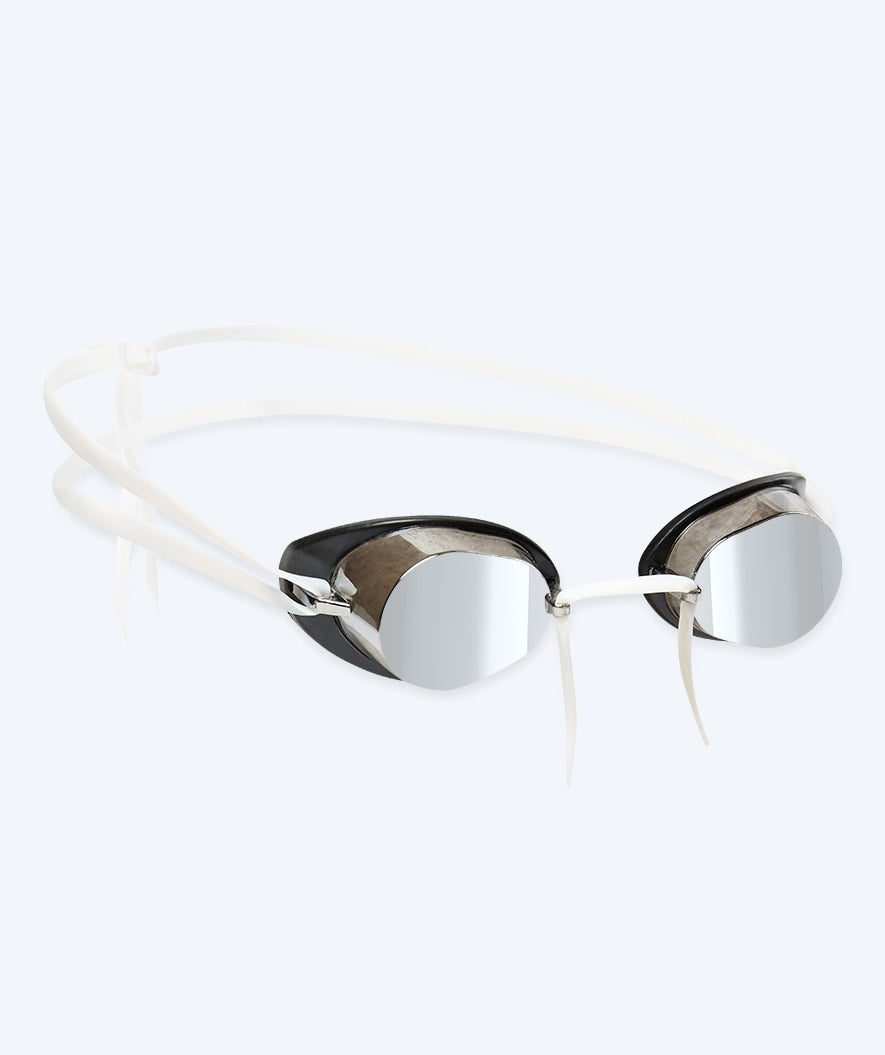 Watery swim goggles - Proflex Swedish Mirror - White/silver