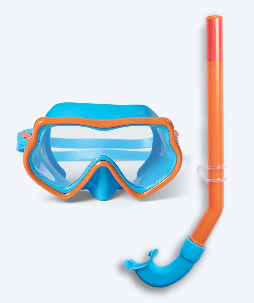 Watery Combo snorkel set for kids (4-10) - Pulina - Blue/Orange