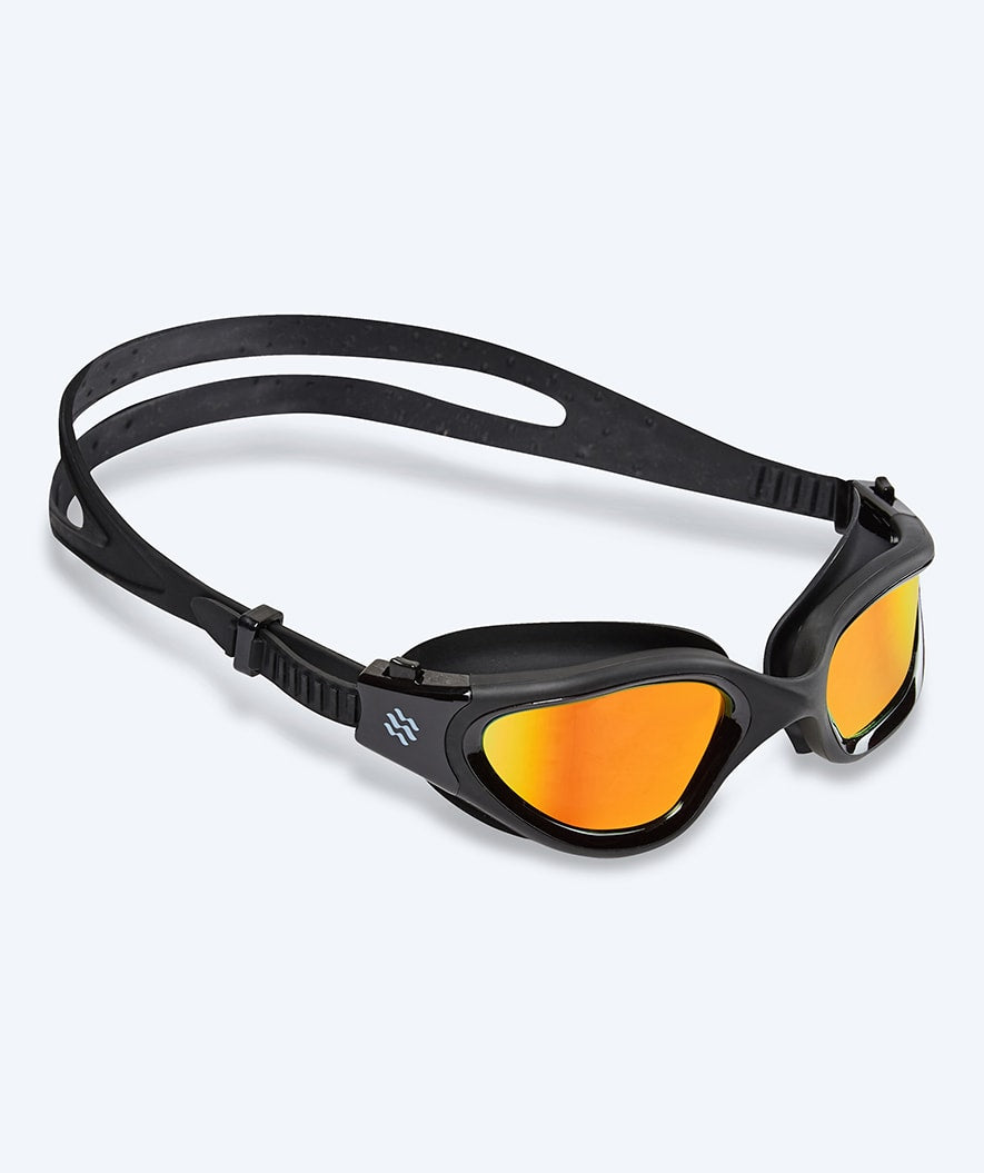 Watery exercise swim goggles - Raven Mirror - Black/gold