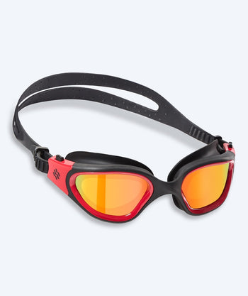 Watery exercise swim goggles - Raven Mirror - Black/red
