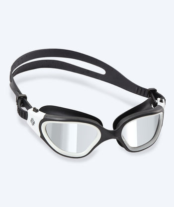 Watery exercise swim goggles - Raven Mirror - Black/white