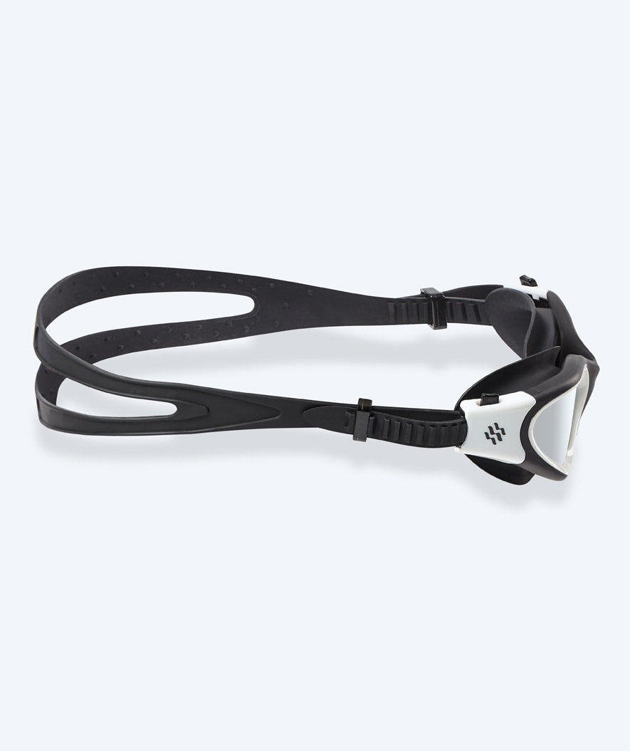 Watery exercise swim goggles - Raven Mirror - Black/white/silver