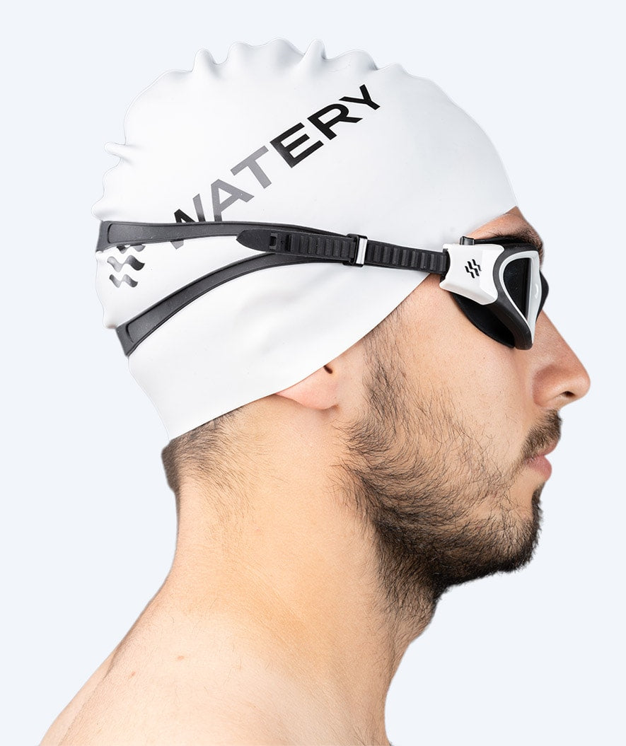 Watery exercise swim goggles - Raven Mirror - Black/white