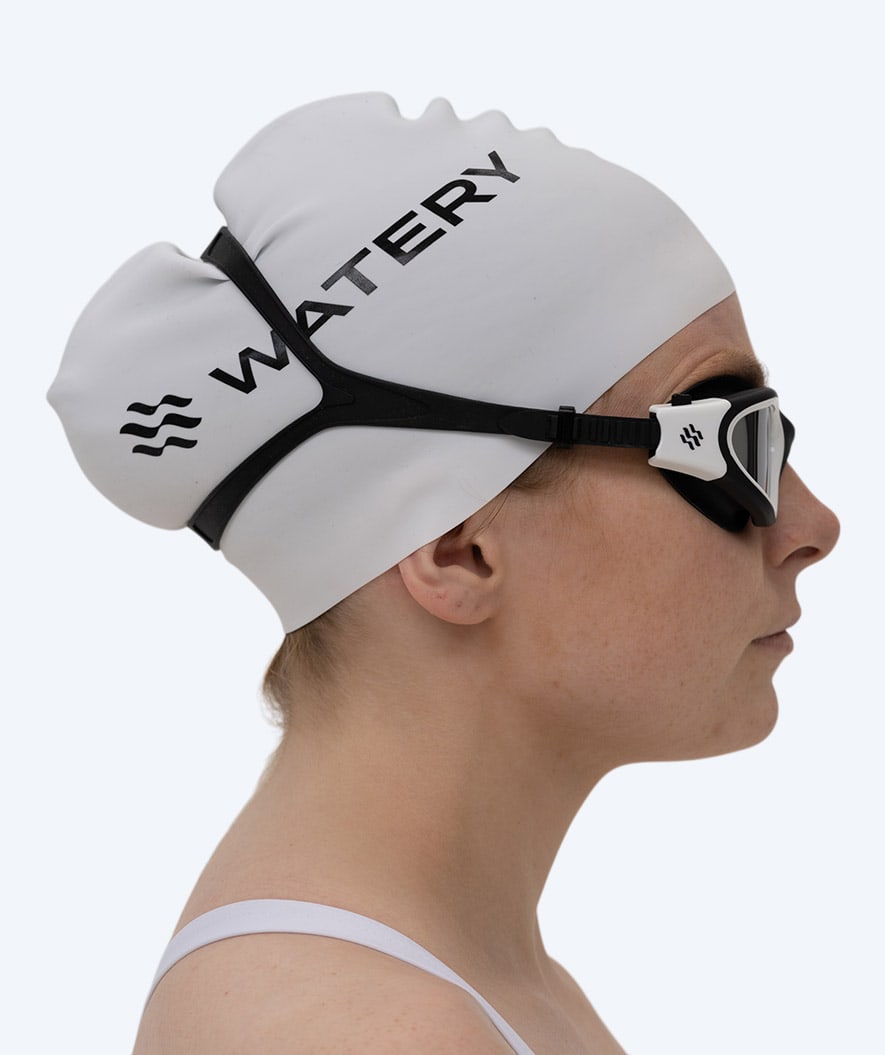 Watery exercise swim goggles - Raven Mirror - Black/white