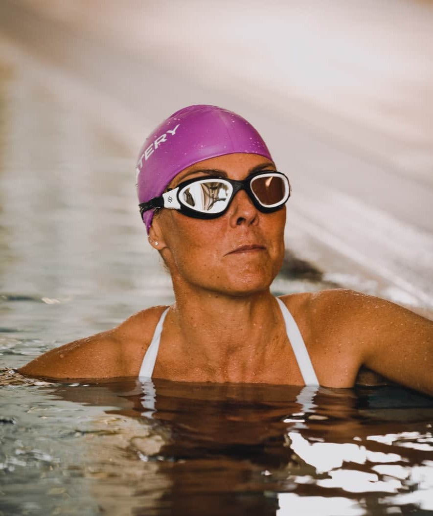 Watery training swimming goggles - Raven Mirror - Black/white