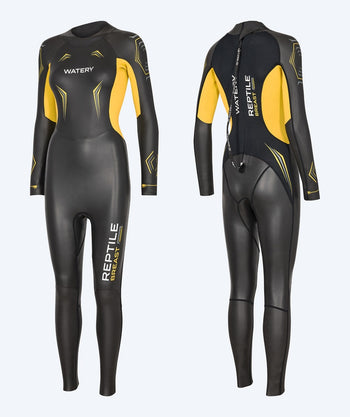 Watery wetsuit for women - Reptile Breast - Yellow