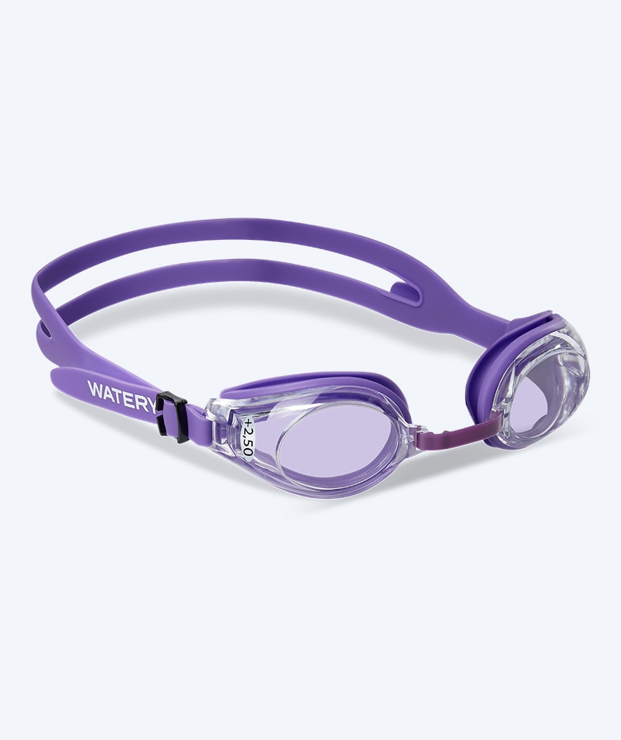 Watery farsighted prescription swim goggles for adults - (+2.0) to (+4.5) - Ridley - Purple