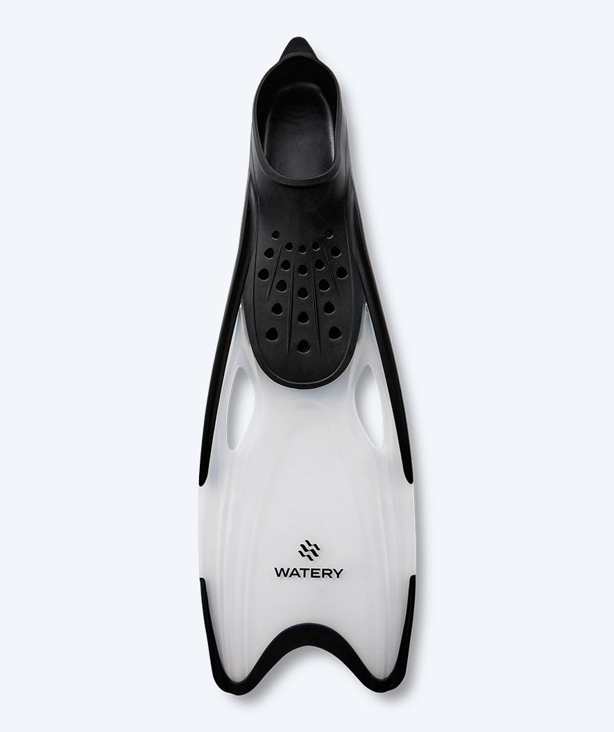 Watery diving fins for adults (36-45) - Rilian - Black/clear