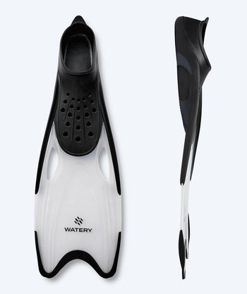 Watery diving fins for adults (36-45) - Rilian - Black/clear