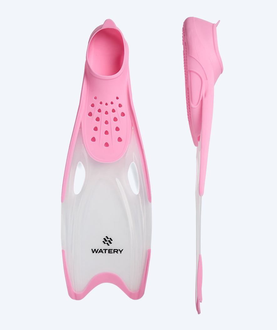 Watery diving fins for junior (34-37) - Rilian - Pink/white