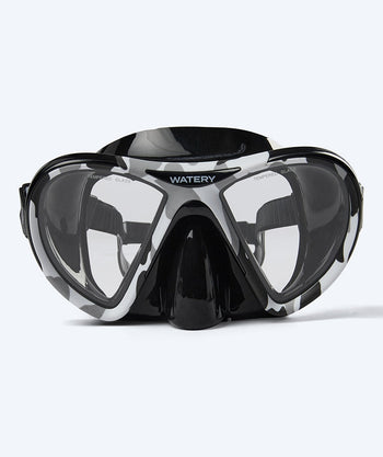 Watery diving mask for adults (from 12 years) - Rudder Camo - Black